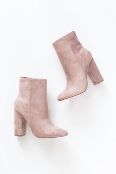 Blush faux suede hig