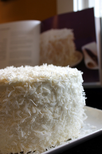 Southern Coconut Cake, with the cookbook